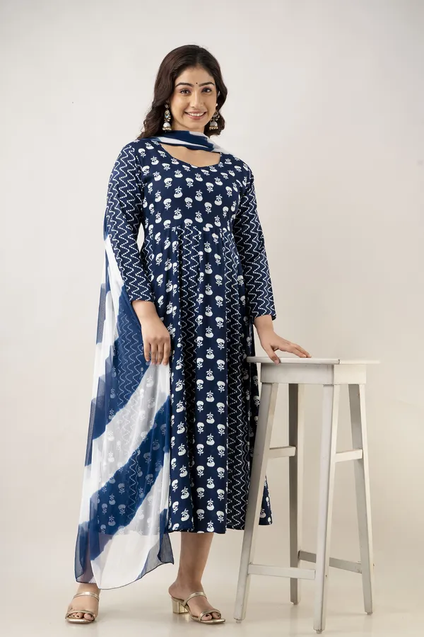 Women_Cotton_And_Rayon_Printed_Anarkali_Kurta_And_Dupatta_Set